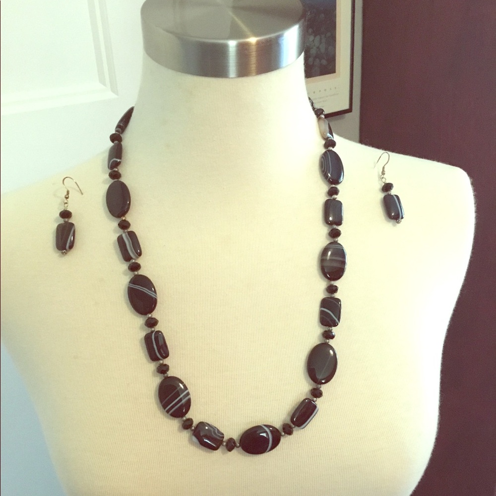 Handmade Beaded Necklace & Earring Set